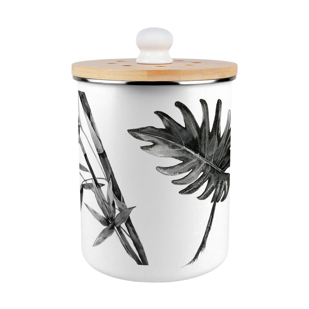 Purely Home Painted Leaves Toller Compost Caddy