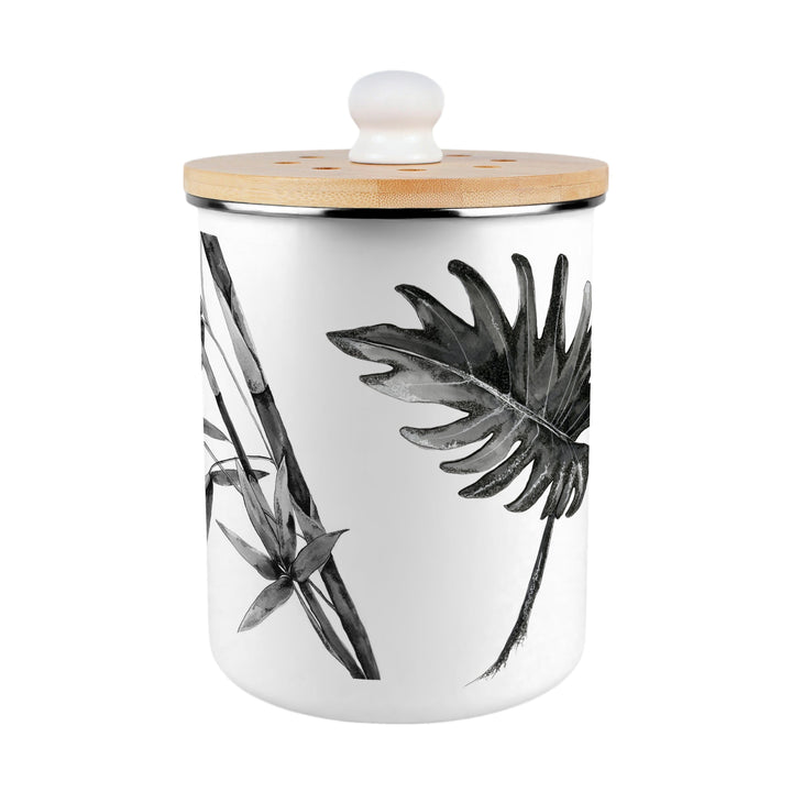 Purely Home Painted Leaves Toller Compost Caddy