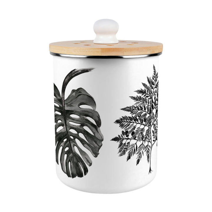 Purely Home Painted Leaves Toller Compost Caddy