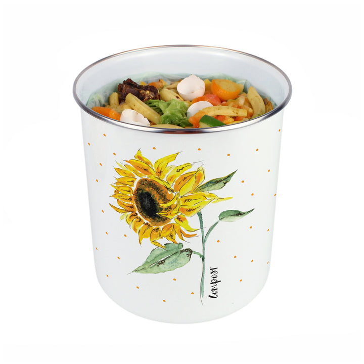 Purely Home Painted Sunflower Toller Compost Caddy