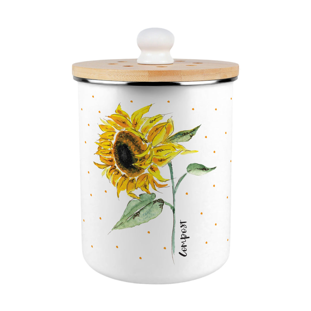 Purely Home Painted Sunflower Toller Compost Caddy
