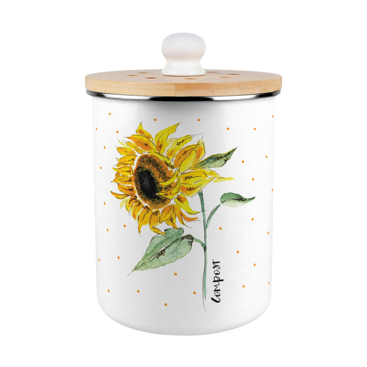 Purely Home Painted Sunflower Toller Compost Caddy