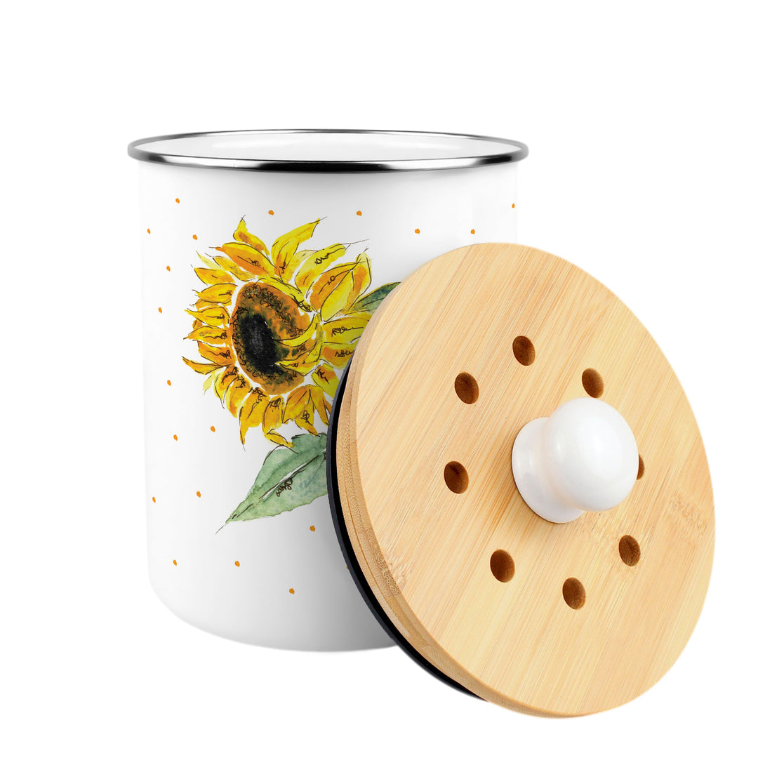 Purely Home Painted Sunflower Toller Compost Caddy