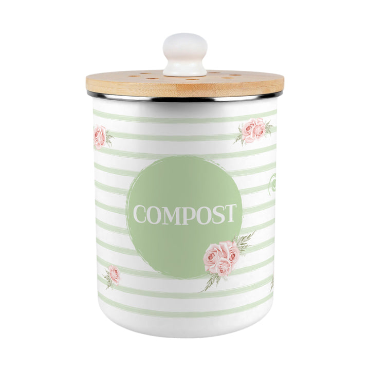 Purely Home Roses, Swirls & Stripes Toller Compost Caddy
