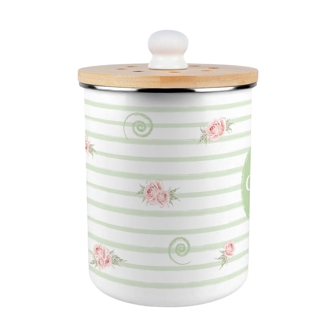 Purely Home Roses, Swirls & Stripes Toller Compost Caddy