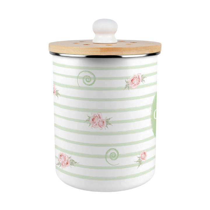 Purely Home Roses, Swirls & Stripes Toller Compost Caddy