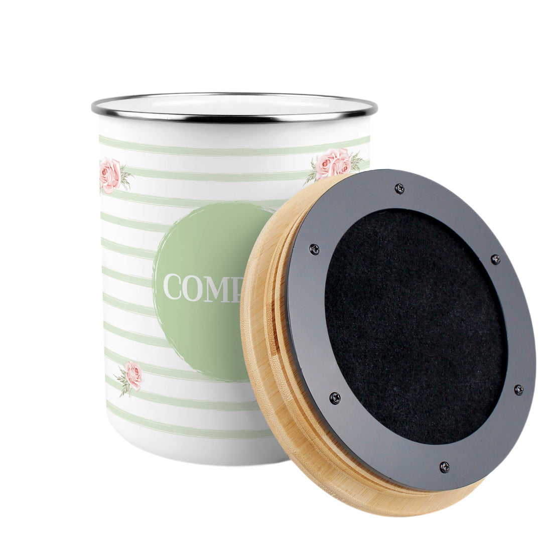 Purely Home Roses, Swirls & Stripes Toller Compost Caddy