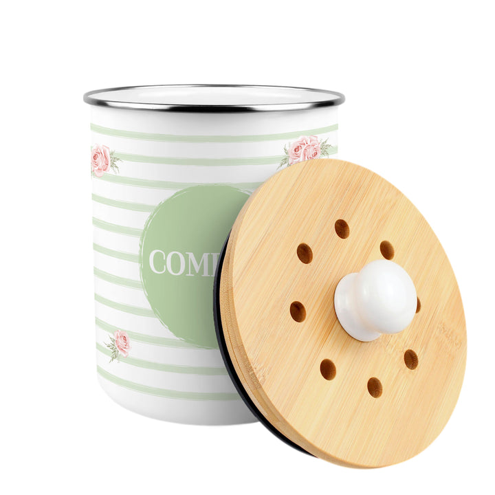 Purely Home Roses, Swirls & Stripes Toller Compost Caddy