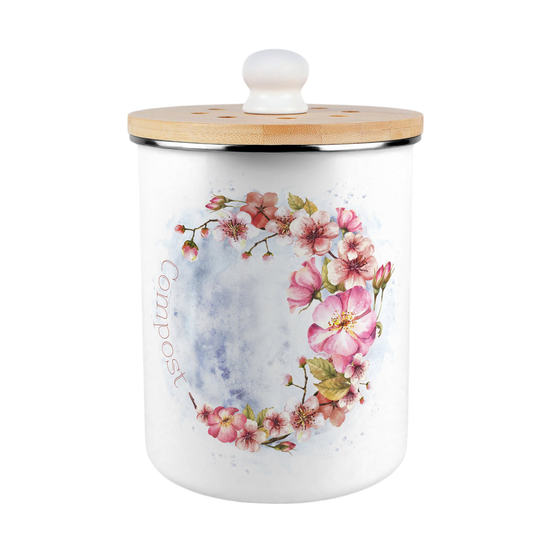 Purely Home Floral Blossoms Toller Compost Caddy