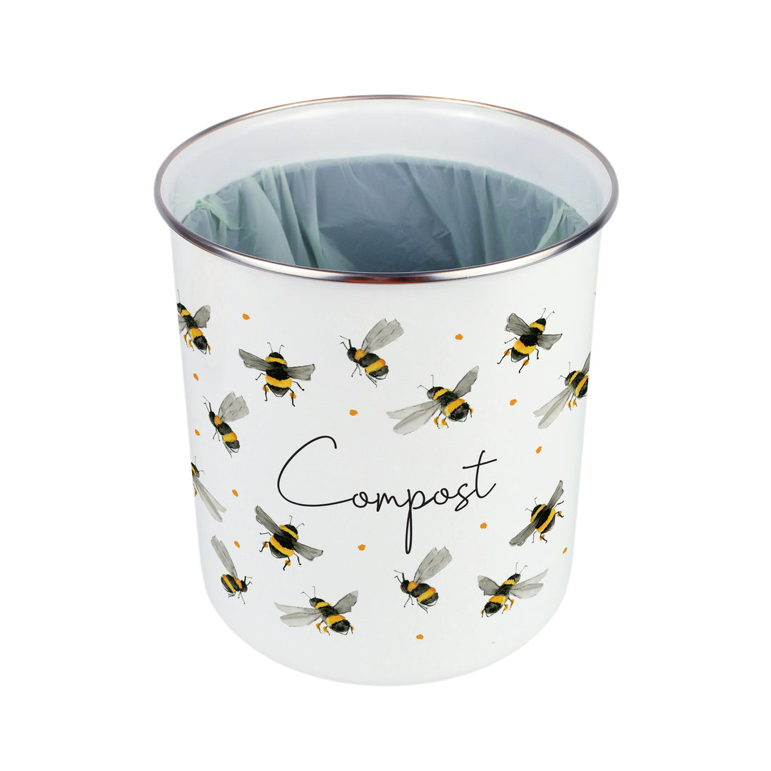 Purely Home Scattered Bees Toller Compost Caddy
