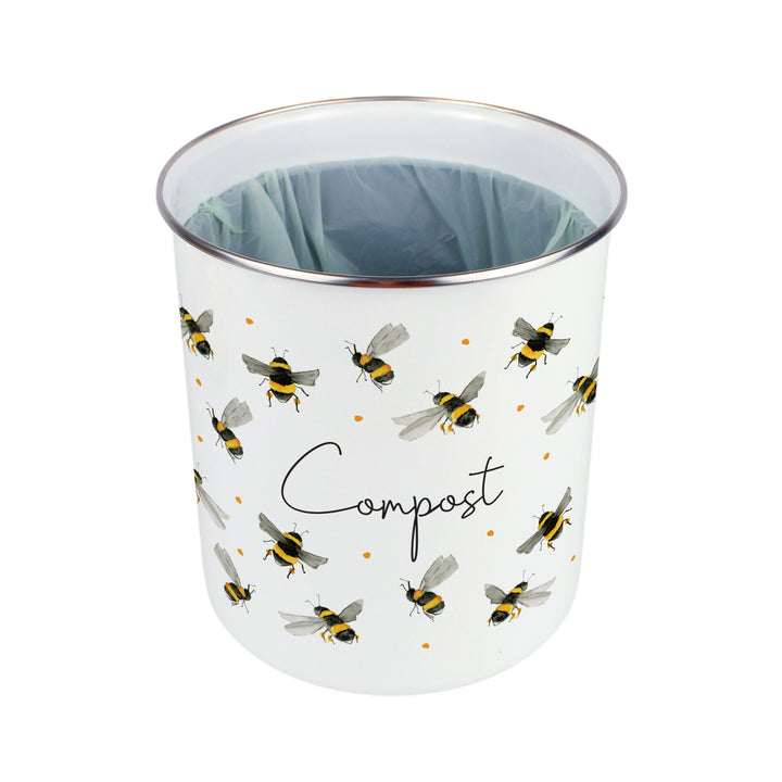 Purely Home Scattered Bees Toller Compost Caddy