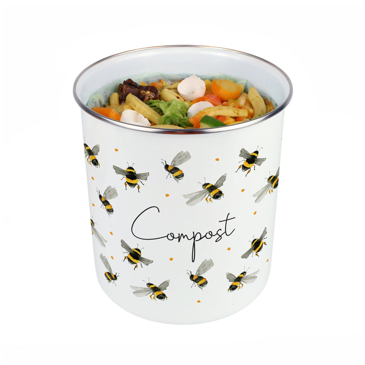 Purely Home Scattered Bees Toller Compost Caddy