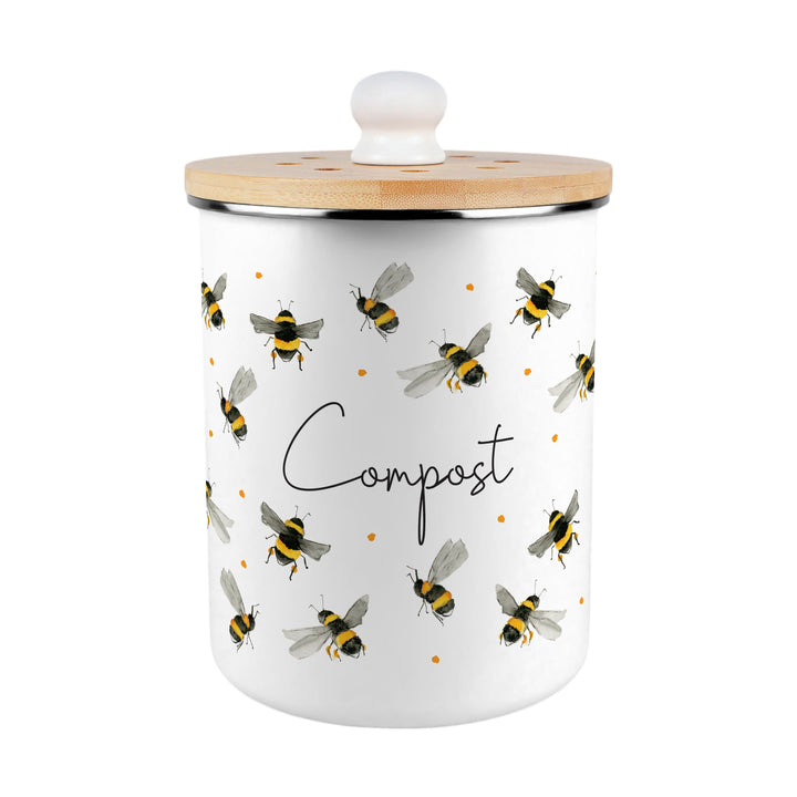 Purely Home Scattered Bees Toller Compost Caddy