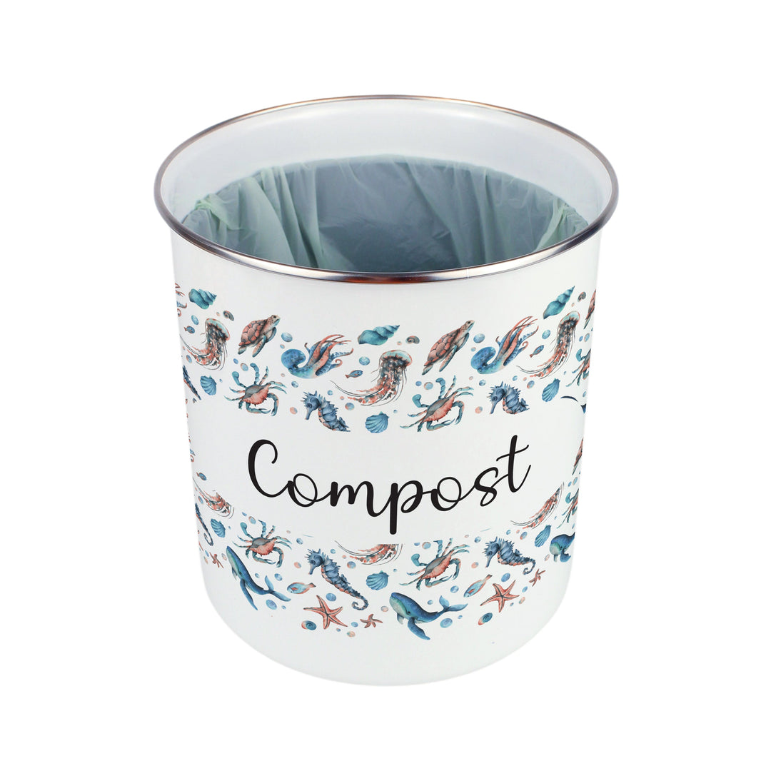 Purely Home Sea Art Toller Compost Caddy