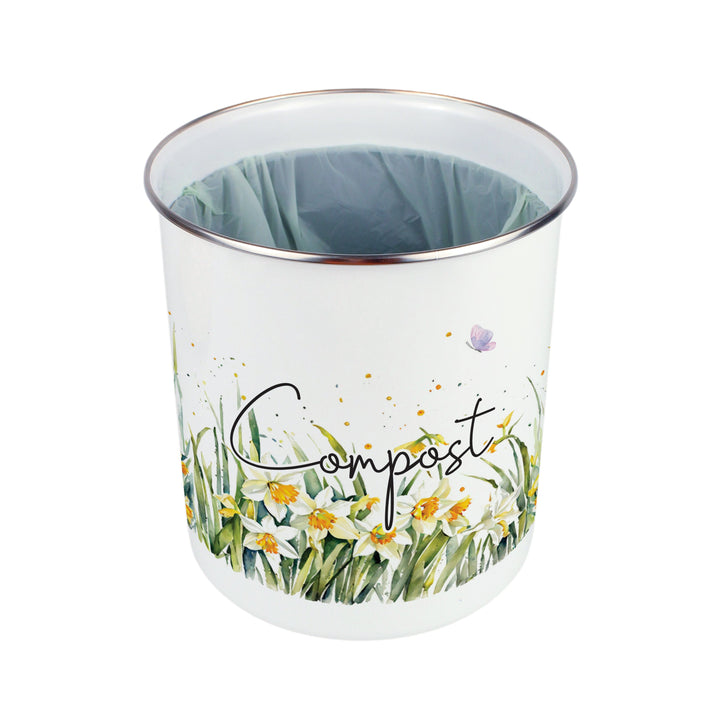 Purely Home Spring Daffodils Toller Compost Caddy