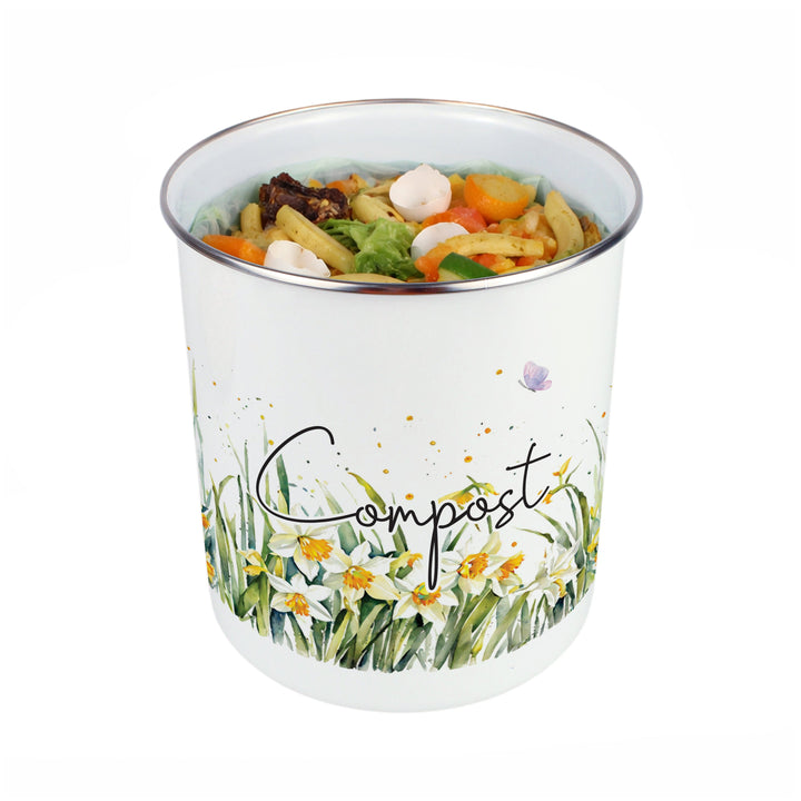 Purely Home Spring Daffodils Toller Compost Caddy