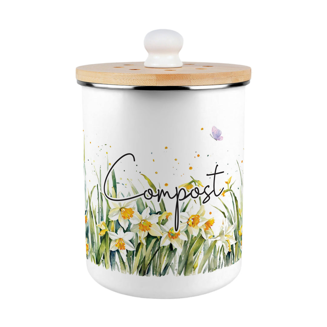 Purely Home Spring Daffodils Toller Compost Caddy
