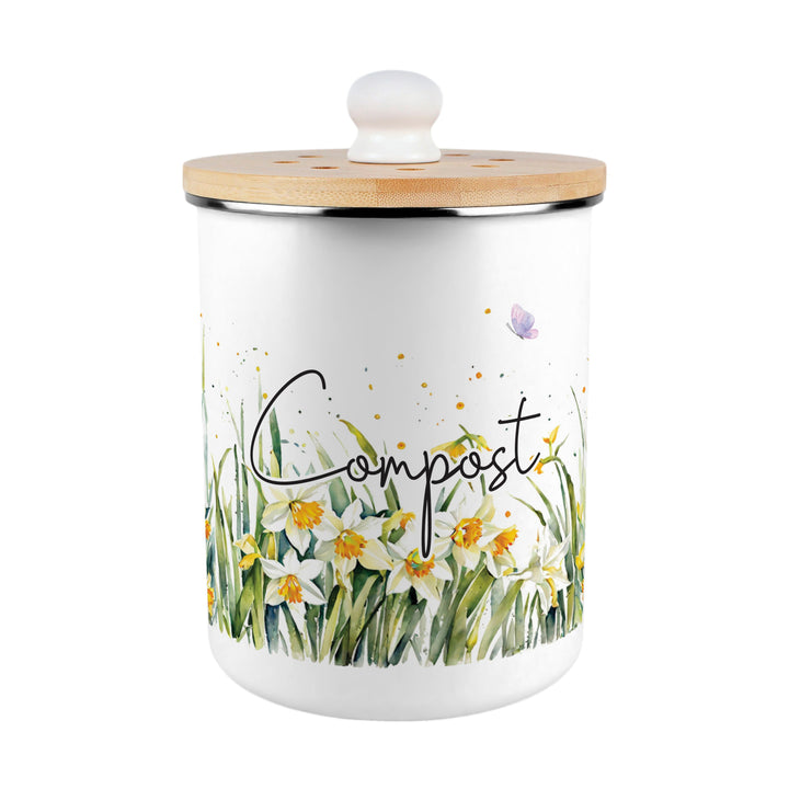 Purely Home Spring Daffodils Toller Compost Caddy