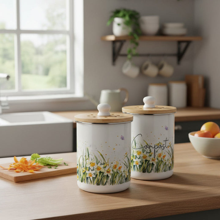 Purely Home Spring Daffodils Toller Compost Caddy
