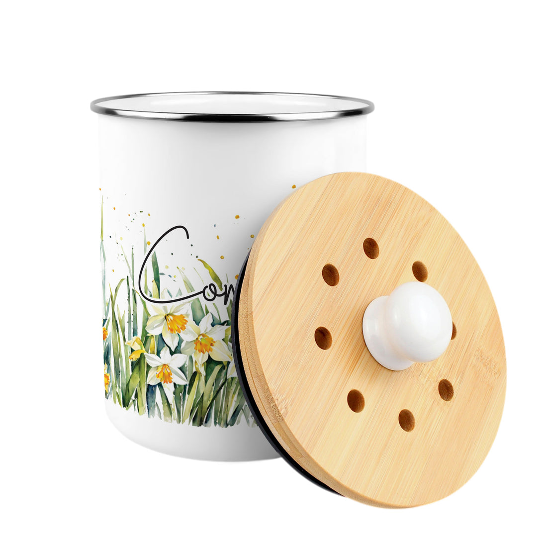 Purely Home Spring Daffodils Toller Compost Caddy