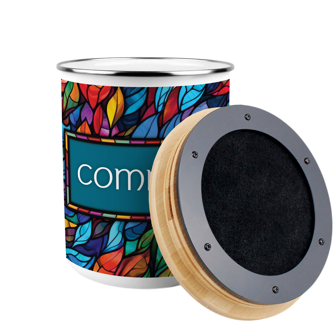 Purely Home Stained Glass Patterned Toller Compost Caddy