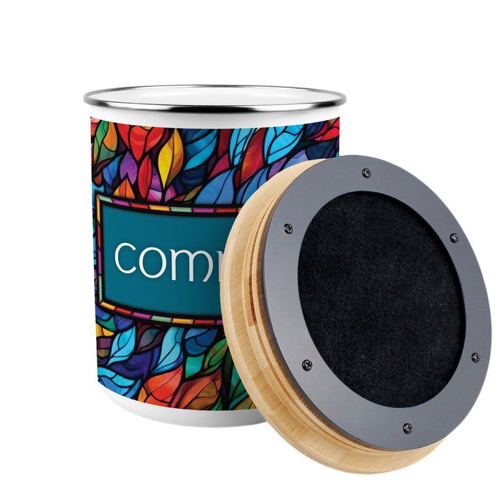 Purely Home Stained Glass Patterned Toller Compost Caddy