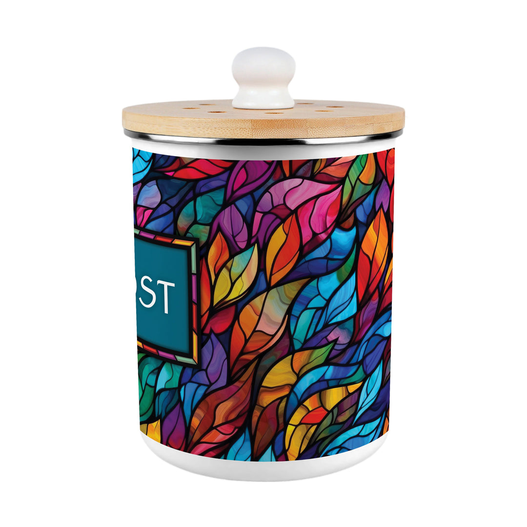 Purely Home Stained Glass Patterned Toller Compost Caddy