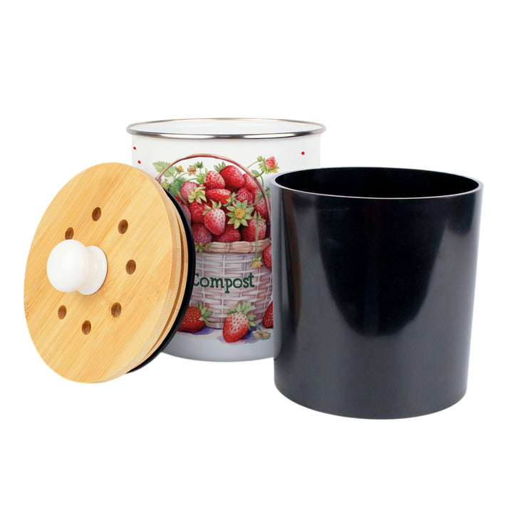 Purely Home Strawberry Basket Toller Compost Caddy