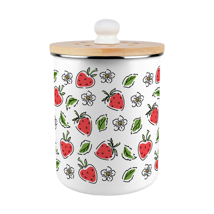 Purely Home Strawberry Flowers Toller Compost Caddy