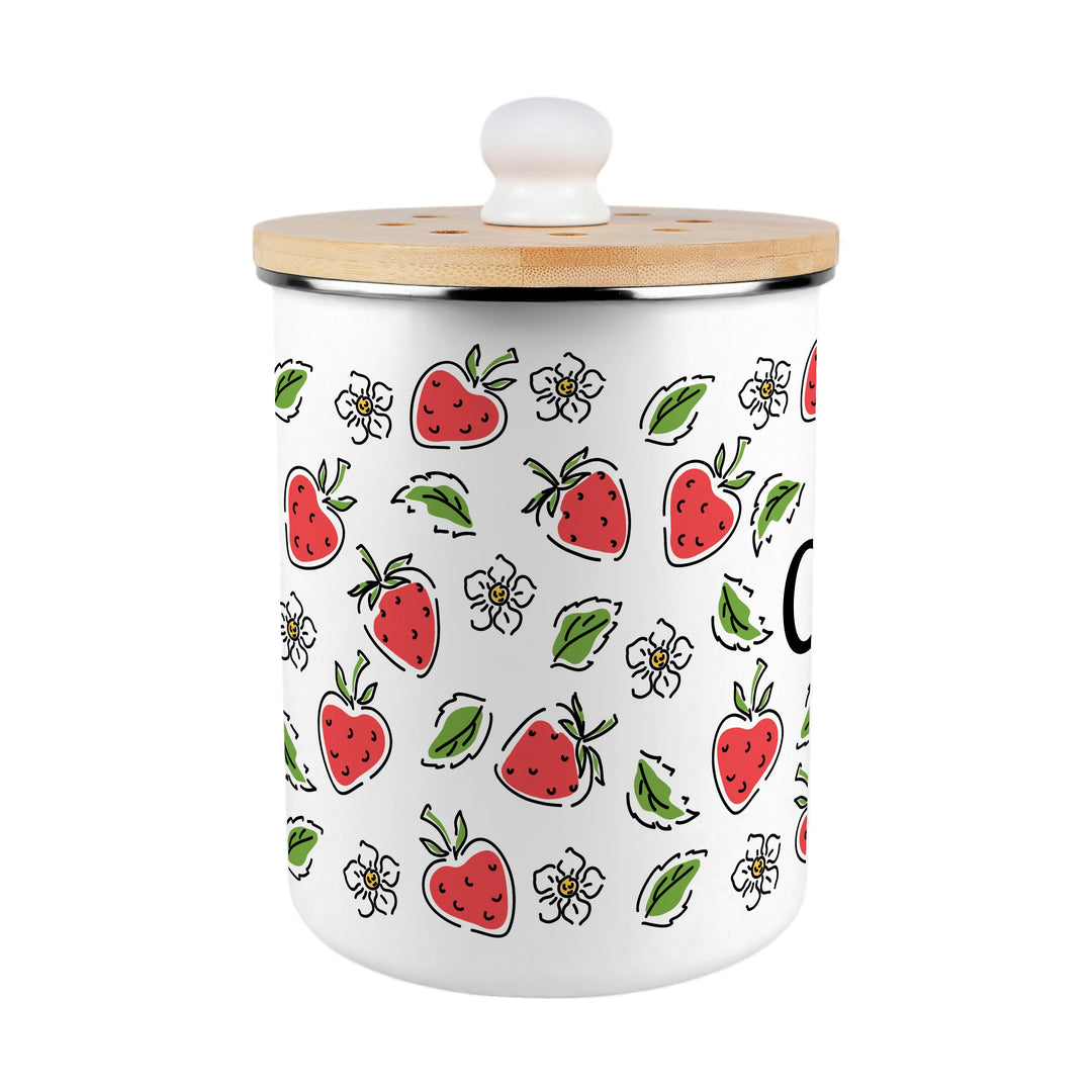 Purely Home Strawberry Flowers Toller Compost Caddy
