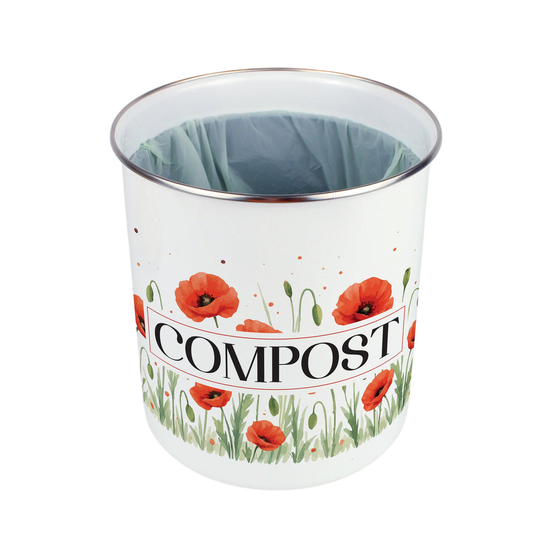 Purely Home Summer Poppies Toller Compost Caddy
