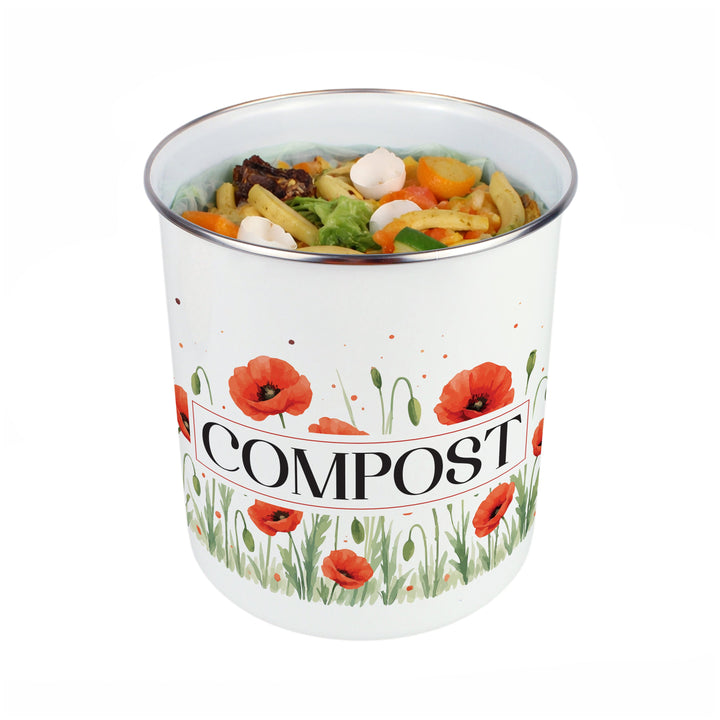Purely Home Summer Poppies Toller Compost Caddy
