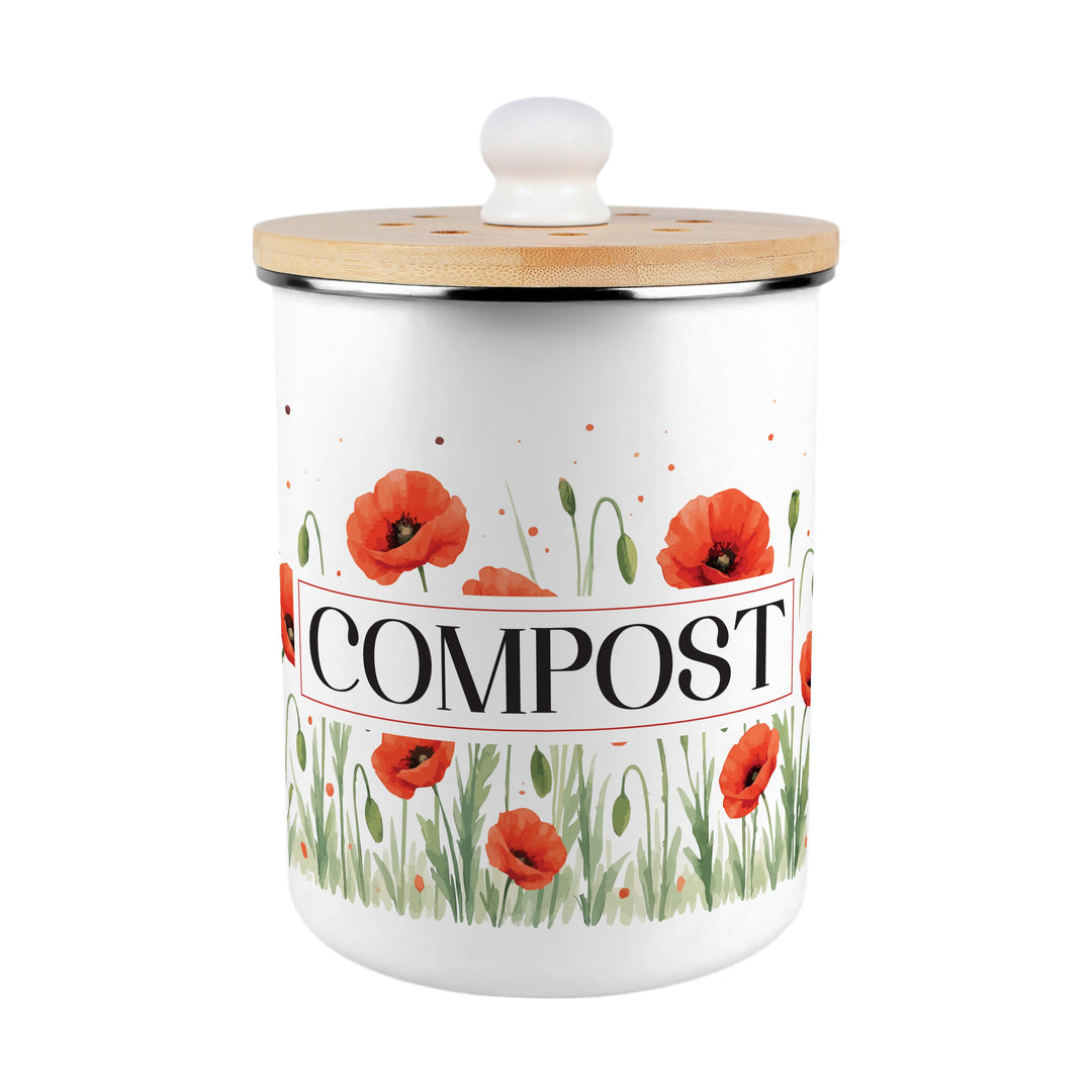 Purely Home Summer Poppies Toller Compost Caddy