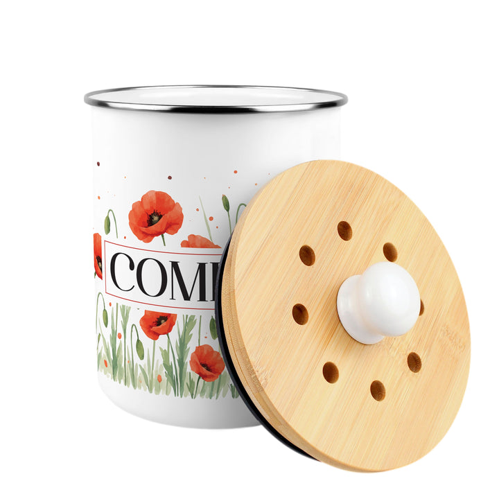 Purely Home Summer Poppies Toller Compost Caddy