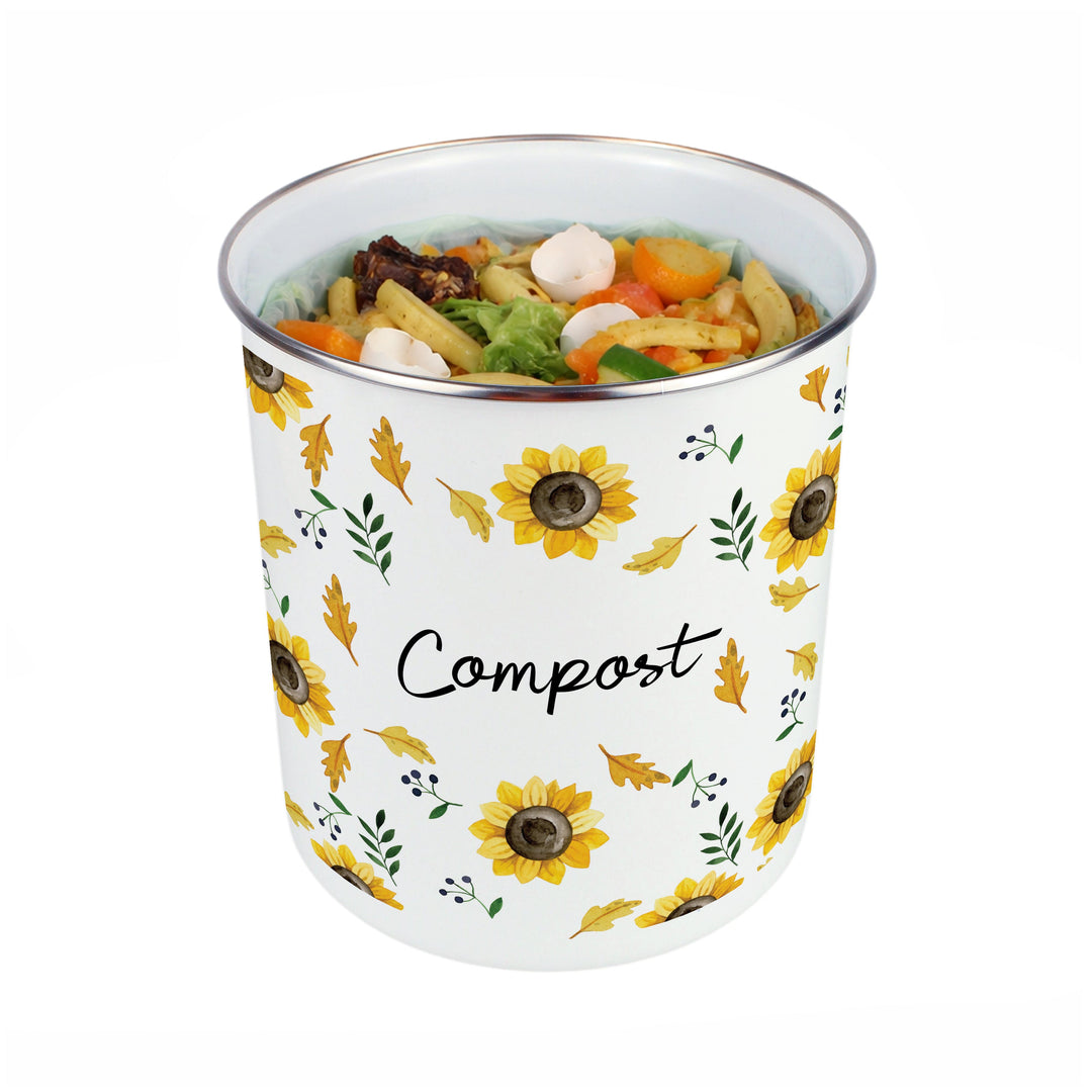 Purely Home Sunflowers Toller Compost Caddy