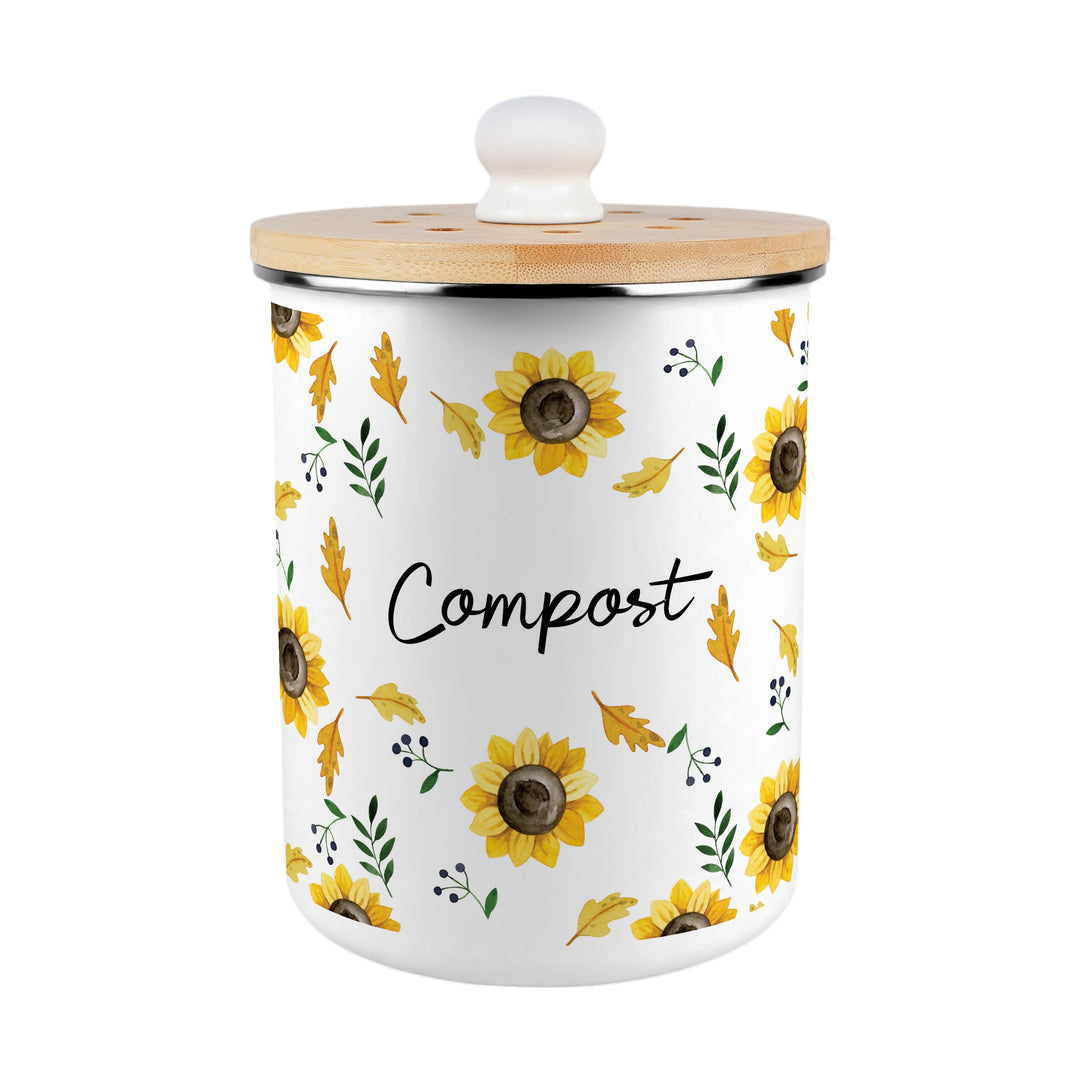 Purely Home Sunflowers Toller Compost Caddy