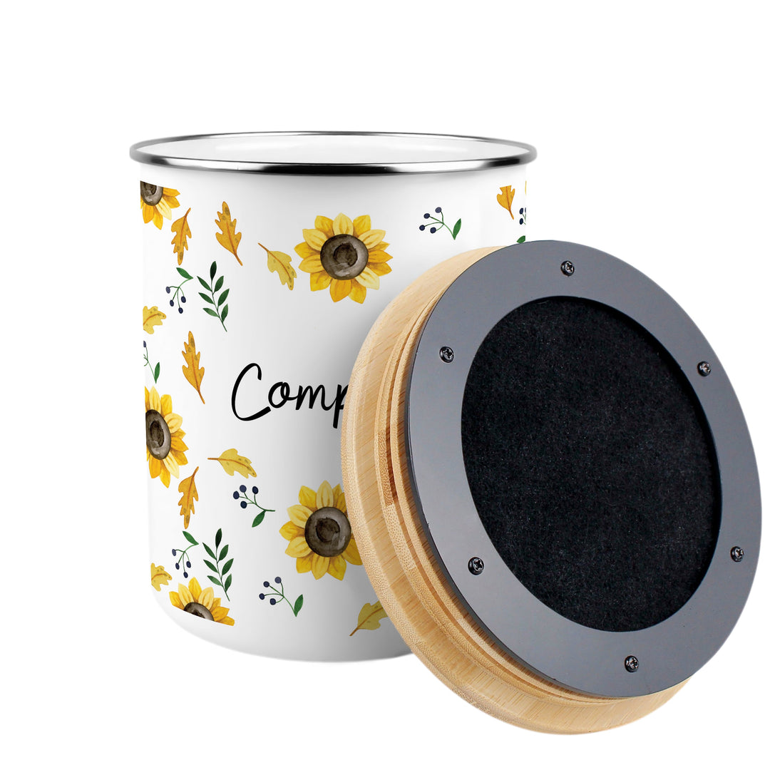 Purely Home Sunflowers Toller Compost Caddy
