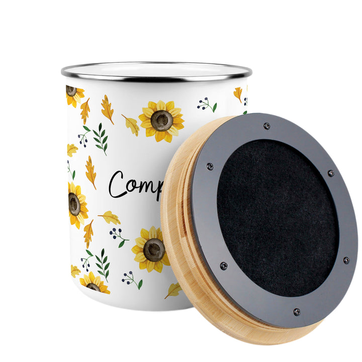 Purely Home Sunflowers Toller Compost Caddy