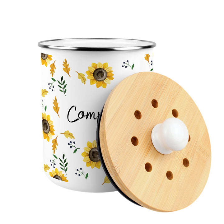 Purely Home Sunflowers Toller Compost Caddy