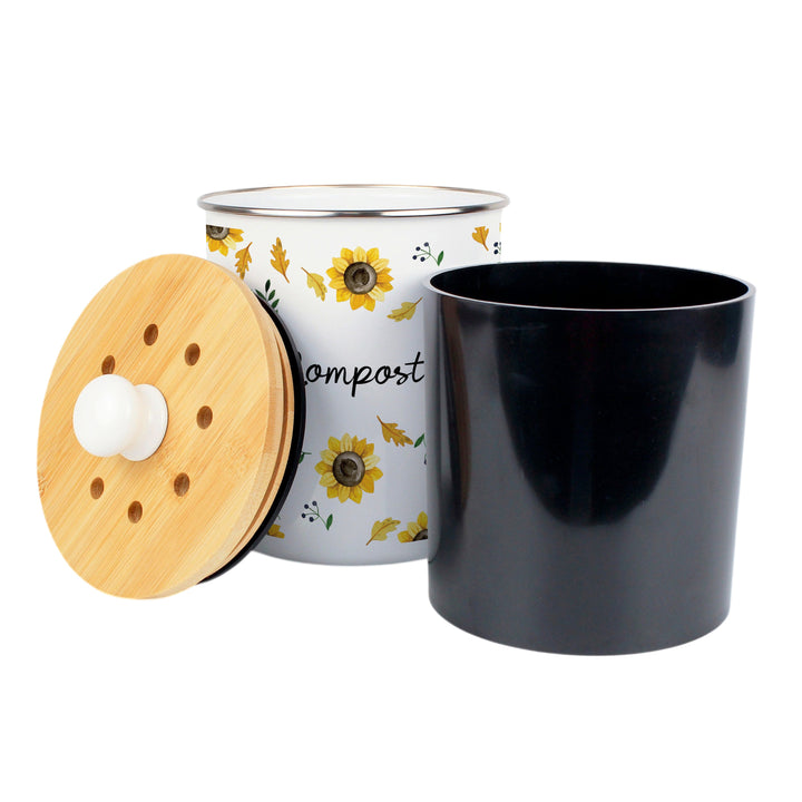 Purely Home Sunflowers Toller Compost Caddy