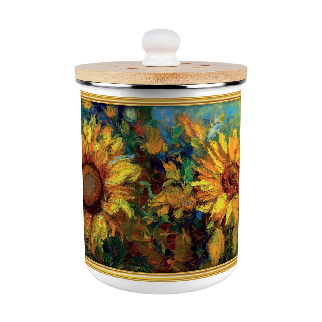 Purely Home Sunflower Impressionism Toller Compost Caddy