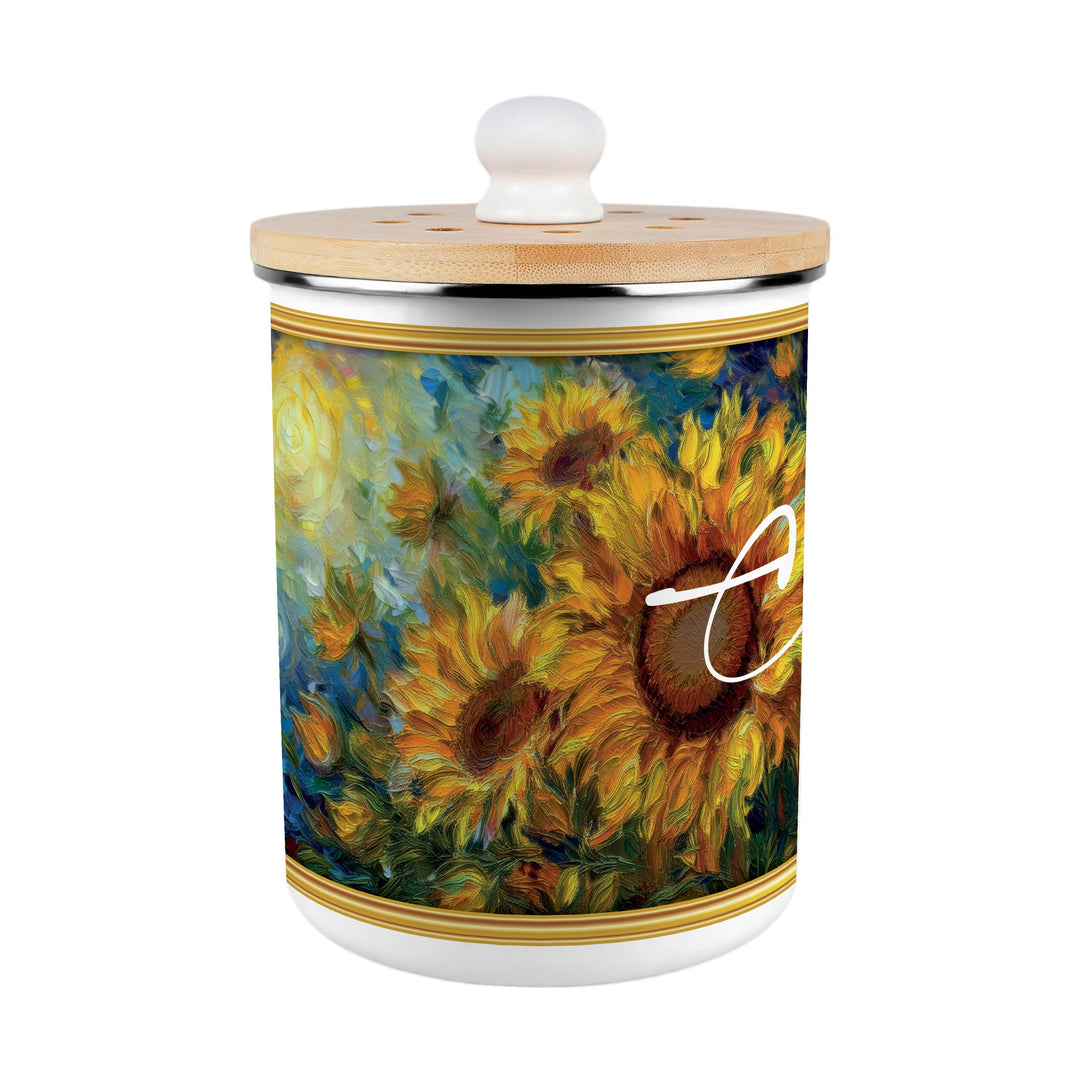 Purely Home Sunflower Impressionism Toller Compost Caddy