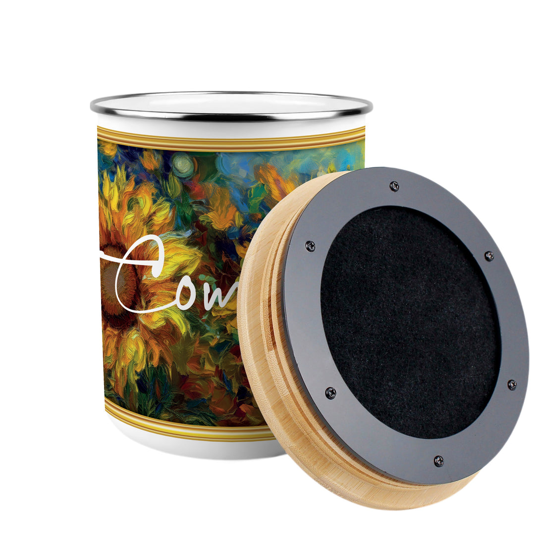 Purely Home Sunflower Impressionism Toller Compost Caddy