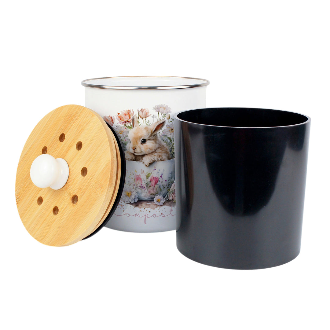 Purely Home Teacup Bunny Toller Compost Caddy