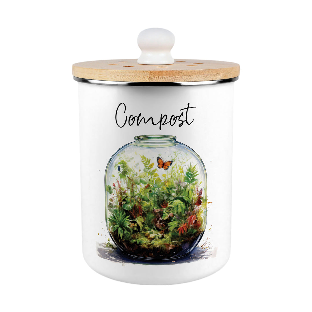Purely Home Plant Terrariums Toller Compost Caddy