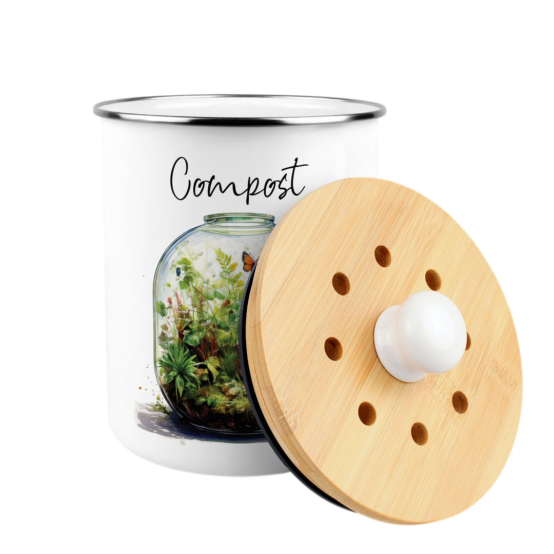 Purely Home Plant Terrariums Toller Compost Caddy