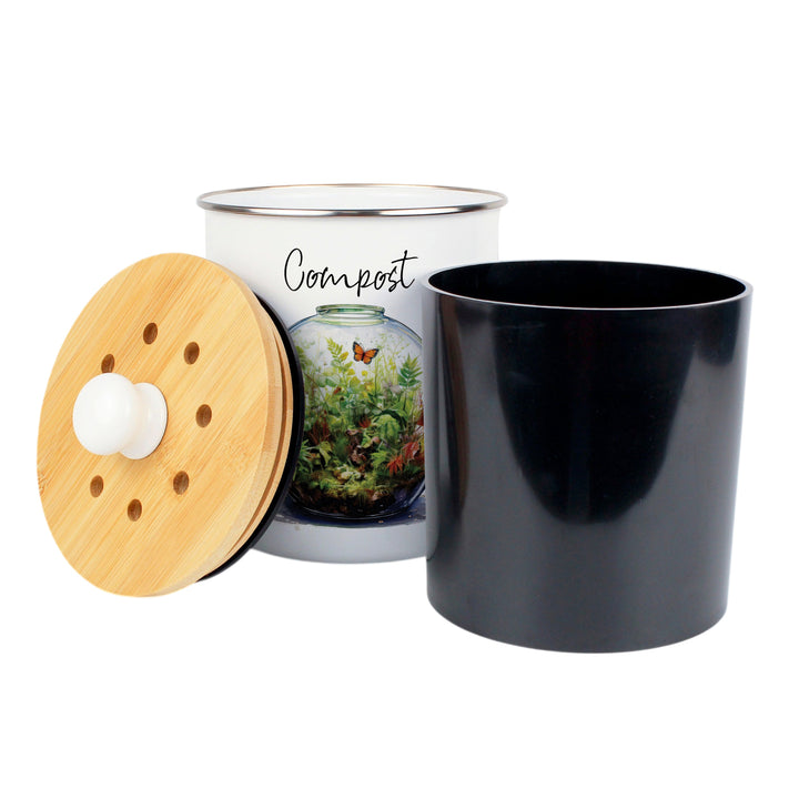 Purely Home Plant Terrariums Toller Compost Caddy