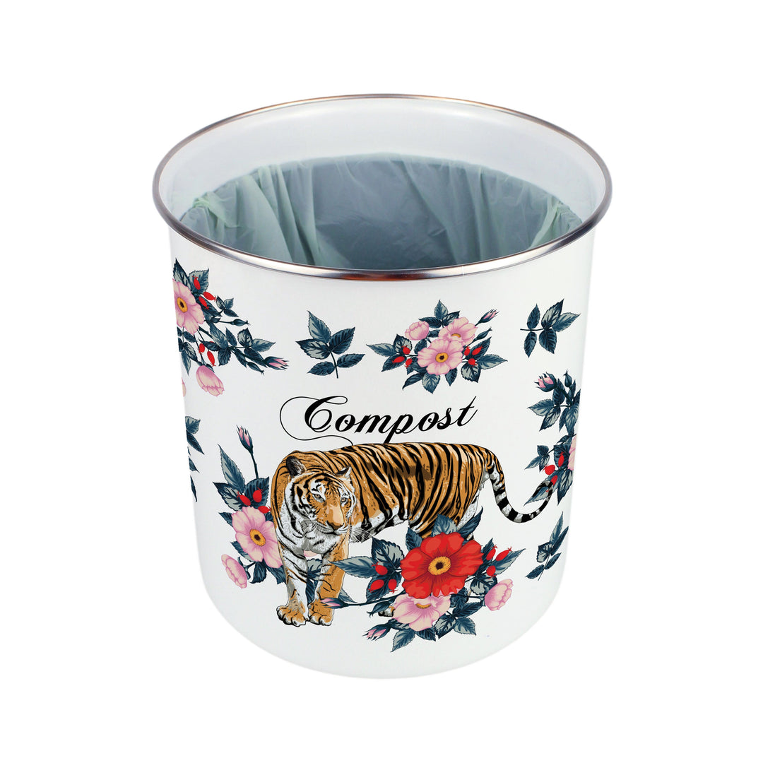 Purely Home Exotic Tiger Toller Compost Caddy