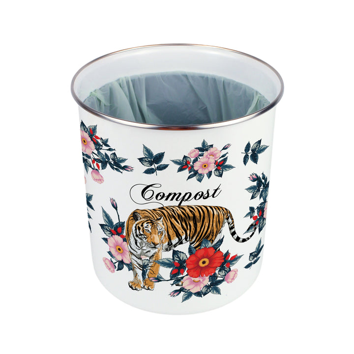 Purely Home Exotic Tiger Toller Compost Caddy