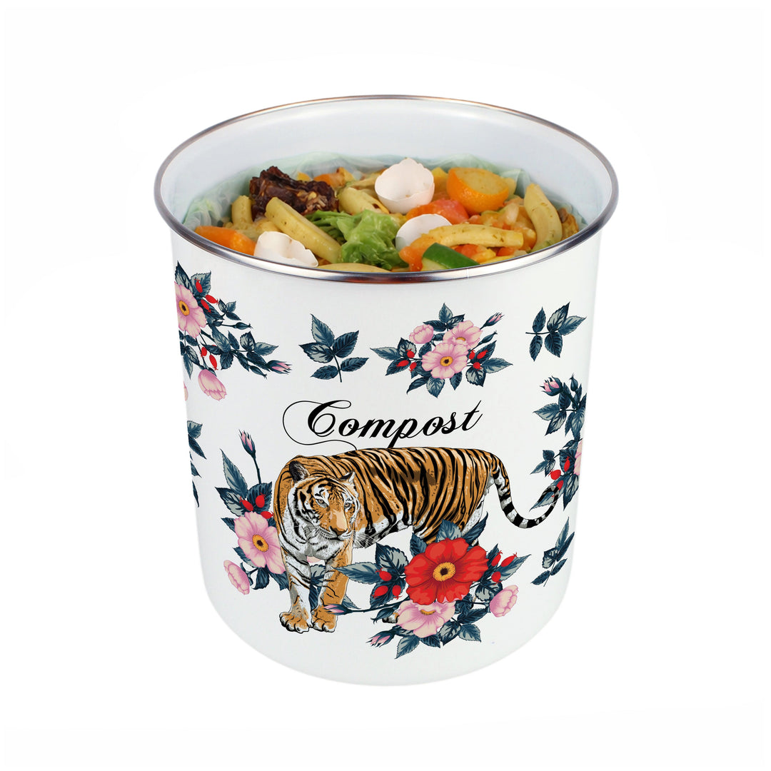 Purely Home Exotic Tiger Toller Compost Caddy